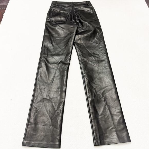Wilfred Faux Leather Slim Straight Leg Black Pant Size 00 MINT Condition - Picture 3 of 10